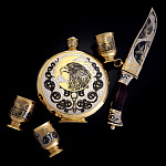 0055962/20982 Златоуст НАБОР ОХОТНИКА(фляжка+3р+нож ц/м) ZF 20871 NCM 20982