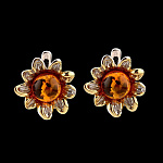 821921/4,92г  Серебро 925* СЕРЬГИ вст.Янтарь 