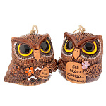 0027432 Сувенир КОЛОКОЛЬЧИК "СОВА" цвета в ассортименте