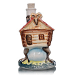 -0,05л Фарфор МИНИ-ШТОФ "ИЗБУШКА на курьих ножках" в цвете и золоте 0,05л в комплекте 