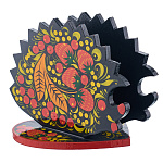 Салфетница деревянная с росписью "Ежик". Хохлома