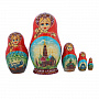 Матрешка "Храм Василия Блаженного" 5 мест, фотография 2. Интернет-магазин ЛАВКА ПОДАРКОВ