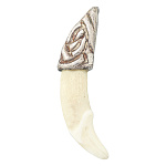 0063512 АМУЛЕТ 5см  клык волка благородный металл ПОСЕРЕБР