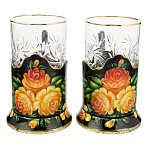 Набор подстаканников с ручной росписью. Жостово