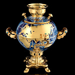  Златоуст САМОВАР электрический 3л "ГЛОБУС" позолота, эмаль в П/У 