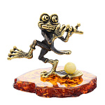 0045949/1771 Сувенир Лягушка с дудочкой Сувенир (коньячный)