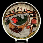 0042947/19см  Коллекционная тарелка "РУССКИЙ ЛУБОК. РЫБА-КИТ"