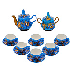 Чайный сервиз на 6 персон "Васильки". Хохлома