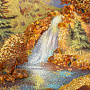 Картина янтарная "Лесной водопад" 60х40 см, фотография 4. Интернет-магазин ЛАВКА ПОДАРКОВ