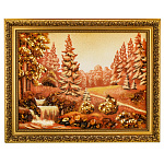 0090399-НП Картина Янтарная " ЕЛОВАЯ ТРОПА " 30*40 см