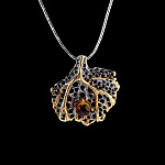 823932/9,93г  Серебро 925* ПОДВЕСКА  вст.Янтарь 