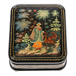 0056810/11*9см Лаковая миниатюра Палех ШКАТУЛКА "Снегурочка" Ягодкина