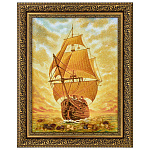 Картина янтарная "Корабль" 30х40 см
