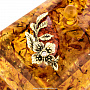 Шкатулка из янтаря прямоугольная "Ветка адониса", фотография 2. Интернет-магазин ЛАВКА ПОДАРКОВ