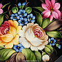 Поднос расписной "Цветы" 32х32 см, фотография 2. Интернет-магазин ЛАВКА ПОДАРКОВ