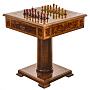 Янтарный стол с шахматами и нардами 62х62 см, фотография 1. Интернет-магазин ЛАВКА ПОДАРКОВ