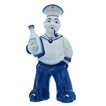 Штоф "Матрос". Гжель в золоте