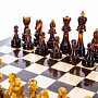 Шахматы деревянные с янтарными фигурами 37х37 см, фотография 2. Интернет-магазин ЛАВКА ПОДАРКОВ