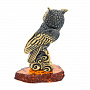 Статуэтка с янтарем "Пернатый филин", фотография 3. Интернет-магазин ЛАВКА ПОДАРКОВ