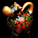 0066334 Хохлома СИМВОЛ ГОДА 2021 Бык 10*9 см (фарфор)