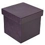 Подарочная упаковка из экокожи фиолетовая 16х16х16 см, фотография 4. Интернет-магазин ЛАВКА ПОДАРКОВ