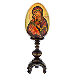 0011881 ЯЙЦО ПАСХАЛЬНОЕ "Владимирская Божья Матерь" на подставке ок.20*28см (54)
