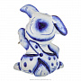 Статуэтка "Кролик с колокольчиком". Гжель, фотография 4. Интернет-магазин ЛАВКА ПОДАРКОВ