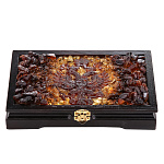 0069272-НП ЯНТАРЬ Домино  "ГЕРБ" темные фишки