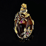 723053/11,79г  Серебро 925* ПОДВЕСКА вст.Янтарь р/п