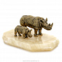 Бронзовая статуэтка "Носороги", фотография 1. Интернет-магазин ЛАВКА ПОДАРКОВ