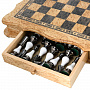 Шахматы из карельской березы с металлическими фигурами 48х48 см, фотография 9. Интернет-магазин ЛАВКА ПОДАРКОВ