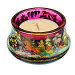 0061402-9*9см  Лаковая миниатюра Палех ПОДСВЕЧНИК МОРОЗКО  Кузнецова