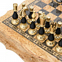 Шахматы из карельской березы с металлическими фигурами 48х48 см, фотография 3. Интернет-магазин ЛАВКА ПОДАРКОВ