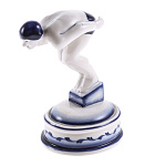 0020861Гжель Скульптура "ПЛОВЕЦ"