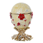 Традиции ФАБЕРЖЕ Сувенир ЯЙЦО Пасхальное малое"МАКИ" Е06-28-02