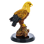 0063619-НП Изделия из янтаря, бронзы Композиция  "ОРЕЛ крылья сложены" на подставке 25*39см