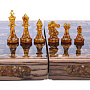 Шахматы складные с инкрустацией и фигурами из янтаря 28х28 см, фотография 5. Интернет-магазин ЛАВКА ПОДАРКОВ