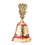 0035330/герб золот.  Бронза КОЛОКОЛЬЧИК РОССИЯ  (с эмалью) 4,1*7,8см  1501476