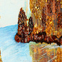 Картина с янтарем и каменной крошкой "Золотая осень" 60х80 см, фотография 6. Интернет-магазин ЛАВКА ПОДАРКОВ
