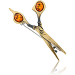 0051109/2028.4 Брошь Ножницы (коньячный)