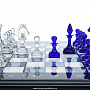 Шахматный ларец с перламутром и фигурами из хрусталя 48х48 см, фотография 4. Интернет-магазин ЛАВКА ПОДАРКОВ