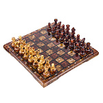 Шахматы с янтарными фигурами 28х28 см