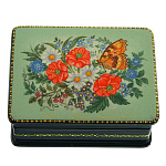 22322 Лаковая миниатюра Шкатулка "Маки" (Леванова) 8*6см (1014-1)