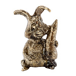 0080170 СИМВОЛ ГОДА 2023 Бронза статуэтка Кролик с большой марковкой (сидит)(заяц)