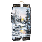 202891/40*70 см Береста КАРТИНА "ПРОБУЖДЕНИЕ" на досках Авт.работа