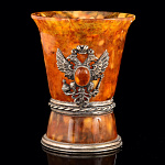 16020-с Янтарь Стопка "Державная с орлом" Серебро 875*  118,34