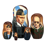 201177 Матрёшка "ВОЖДИ/ПОЛИТИКИ-ПУТИН" 5 мест ,10 см