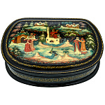 0071596/13*9см Лаковая миниатюра Палех ШКАТУЛКА "Емеля" Кузнецова