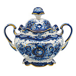 Сахарница "Семейная". Гжель в золоте