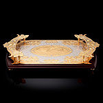 0021876 Златоуст ПОДНОС-ПОДСТАВКА  универсальный, позолота, дубПУ